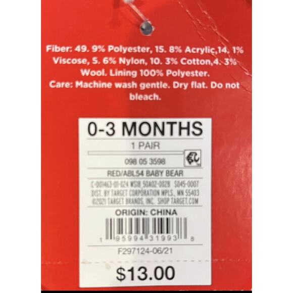 Infant Baby Christmas Holiday Slippers Size 0-3 Months Buffalo Plaid Red Black - Picture 5 of 5